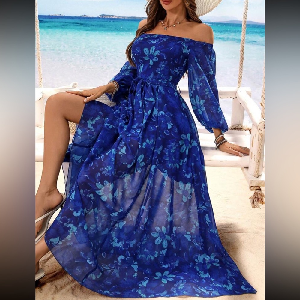 Floral Off-Shoulder Maxi Dress